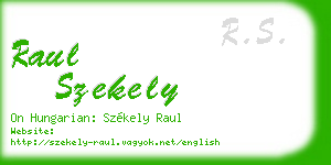 raul szekely business card