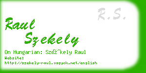 raul szekely business card